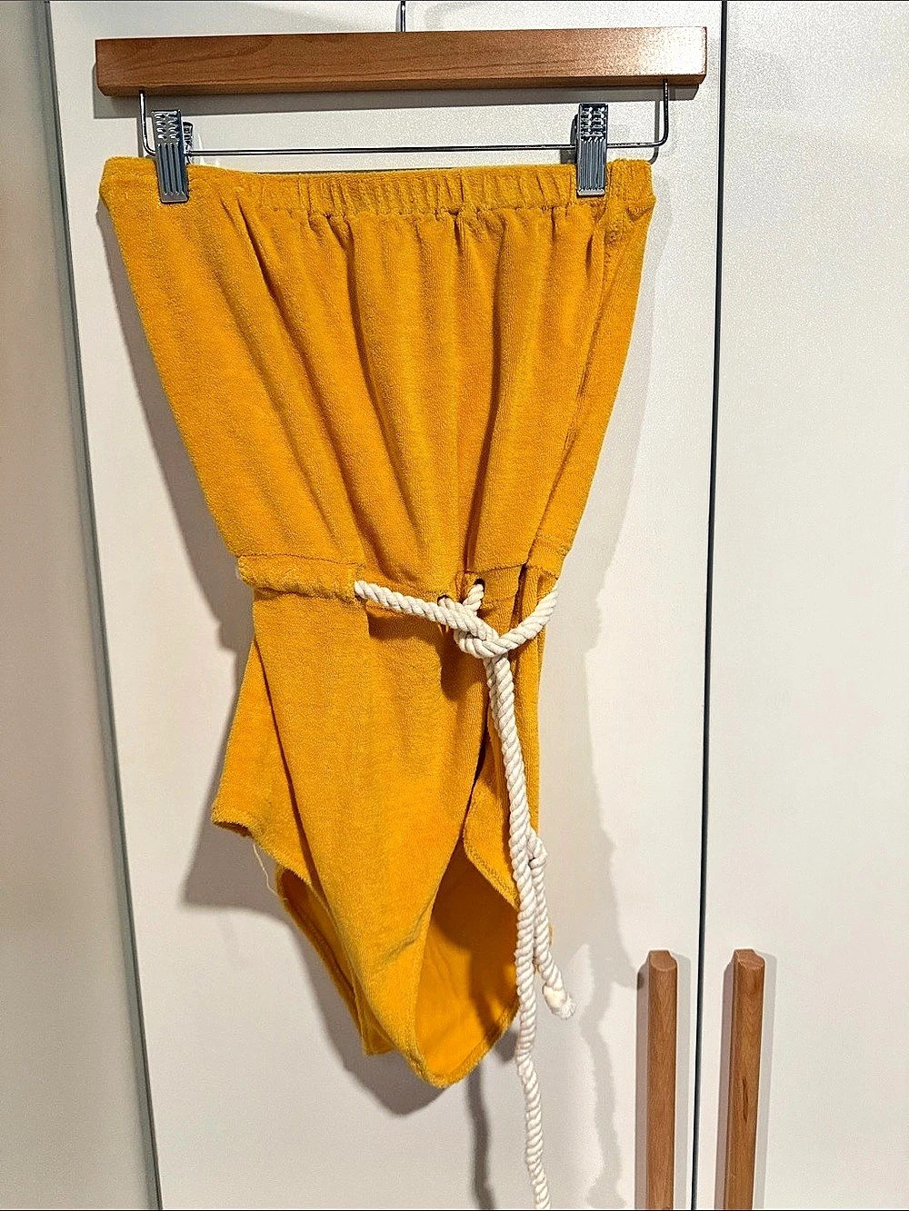 Lisa Marie Fernandez The Victor Drawstring Maillot Yellow Sarong Small